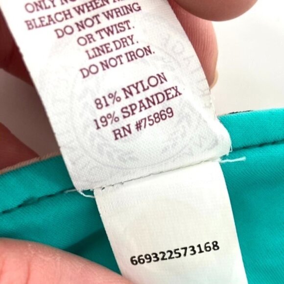 Reversible Halter Tie Bikini Top Junior Sz S Tan Black Animal Print Teal FLAW - Picture 11 of 15